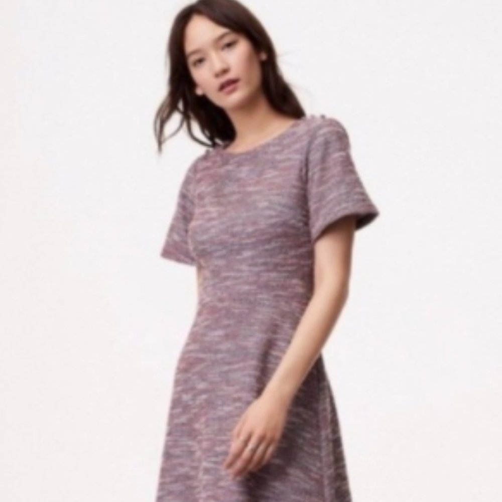 LOFT Burgundy Short Sleeve Dress
